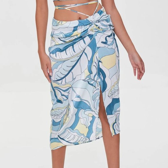 Forever 21 Dresses & Skirts - Tropical Leaf Print Wraparound Skirt